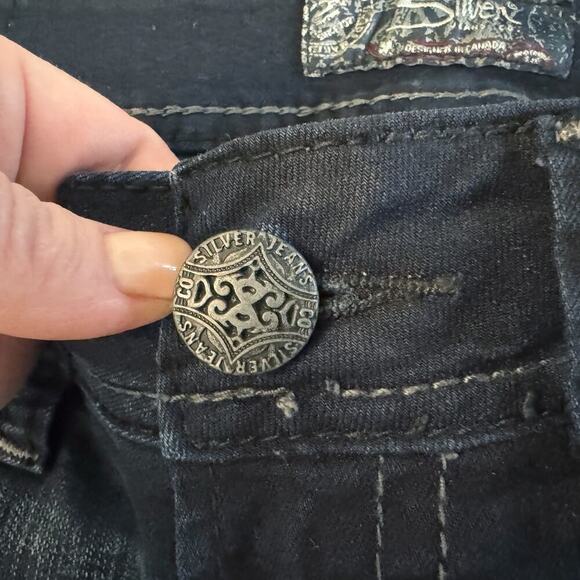 Silver Jeans Women's Sz 28 28x33 Blue Suki Mid Rise Slim Boot Cut 1147 - Picture 3 of 16